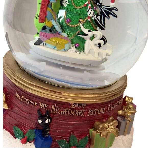 Nightmare Before Christmas Light Up Water Snow Globe Plays Music Sound Disney - Picture 5 of 9